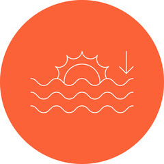 Sunset icon single vector illustration