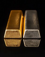 A stunning reflection of gold and silver bars, symbolizing wealth, luxury, and investment opportunities.