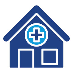 Clinic - silhouette dual tone blue fill icon  Medical Services
