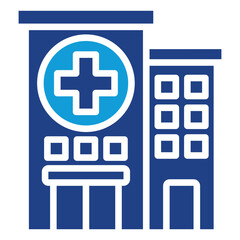 Obraz premium Hospital Building - silhouette dual tone blue fill icon