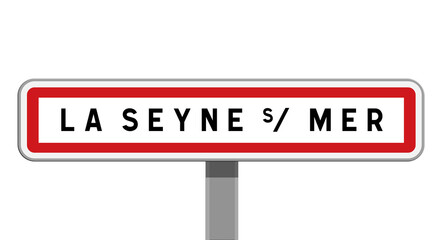 Panneau sur poteau de La Seyne-sur-Mer, Var, Provence-Alpes-Côte d'Azur