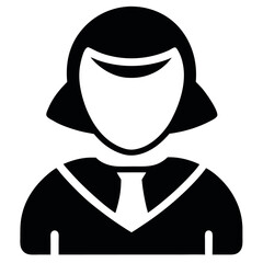 Black and White Female Business Icons
