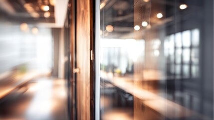 Business meeting scene in modern office blurred background professional atmosphere interior focus