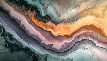Naklejka premium The serenity of nature is conveyed through digital art featuring vibrant colors of a dramatic sunset sky from an aerial view