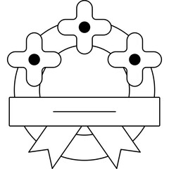 Rose ring icon single vector illustration