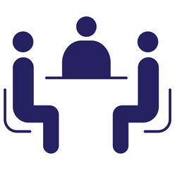 business meeting with five figures seated around a table. design eps 10 