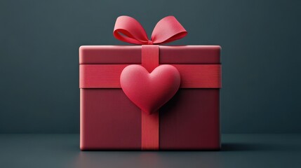 Gift box icon with heart for romantic occasions, donation campaigns, holiday promotions, or celebration event materials