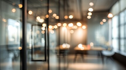Blurred office background with doorway modern workspace artful ambience calm environment