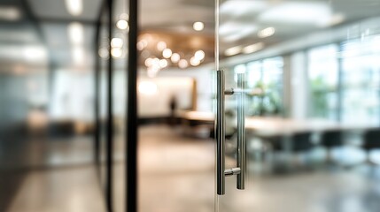 Business meeting space modern office blurred interior bright environment perspective concept