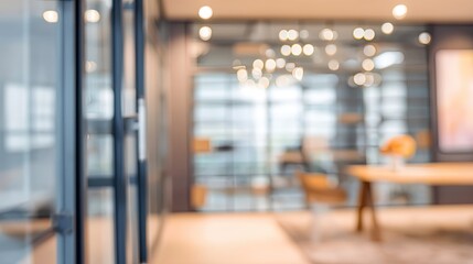 Dynamic business meeting space modern office blurred background bright and welcoming environment