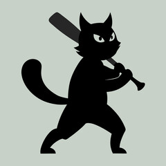 black cat playing with ball vector