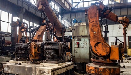 Industrial Robotics in Factory Setting with Machines and Equipment