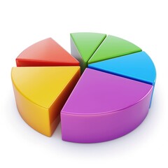 Obraz premium Colorful pie chart graphic illustrating proportions.