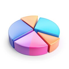 Fototapeta premium Colorful pie chart illustrating data proportions.
