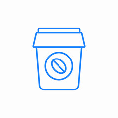 blue coffee cup icon sign vector