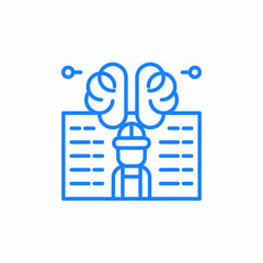 brain technology gear icon sign vector