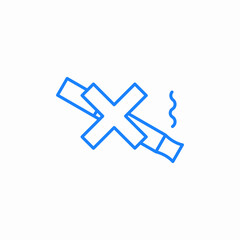 Obraz premium broken cigarette no smoke icon sign vector