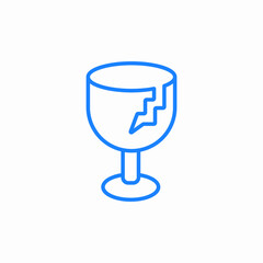 broken glass cup icon sign vector