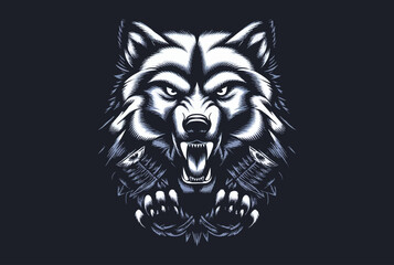 Wolf artwork for T-shirts and other merchandise 