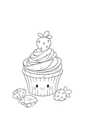 Strawberry Coloring Page 3