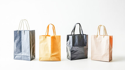 Assorted Shopping Bags on White Background