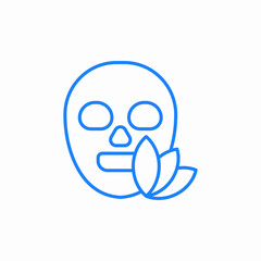face mask with leaves icon sign vector