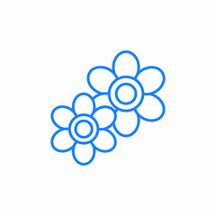 flower pair blue icon sign vector
