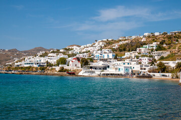 Naklejka premium old port and Mykonos old city Mykonos Island South Aegean Region (Südliche Ägäis) Greece