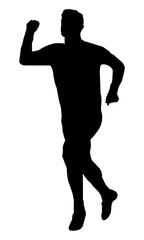silhouette of a running man – vector illustration of athletic male figure in motion, fitness, exercise, and sports concept