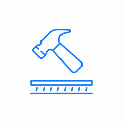 hammer hitting surface icon sign vector