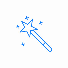 magic wand with sparkles icon sign vector