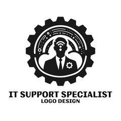 IT Support Specialist Vector Logo Design