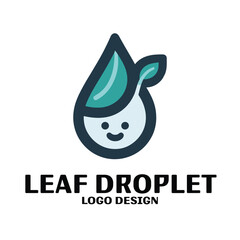 Leaf Droplet Vector Logo Design