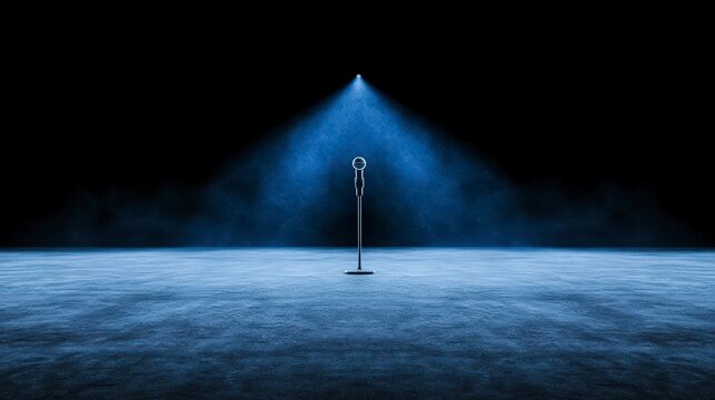 Empty Stage  Spotlight on Microphone  Open Mic Night  Performance  Concert  Music  Audio