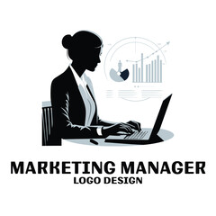 Marketing Manager Vector Logo Design