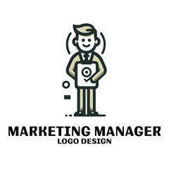 Marketing Manager Vector Logo Design