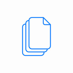 stacked paper sheets icon sign vector