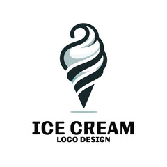 Naklejka premium Ice Cream Vector Logo Design