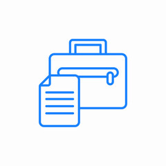 briefcase documents work icon sign vector