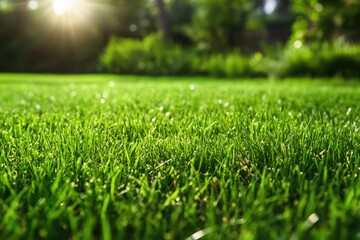 Naklejka premium Vibrant Lime Grass: Essential Tips for Landscaping and Gardening Success