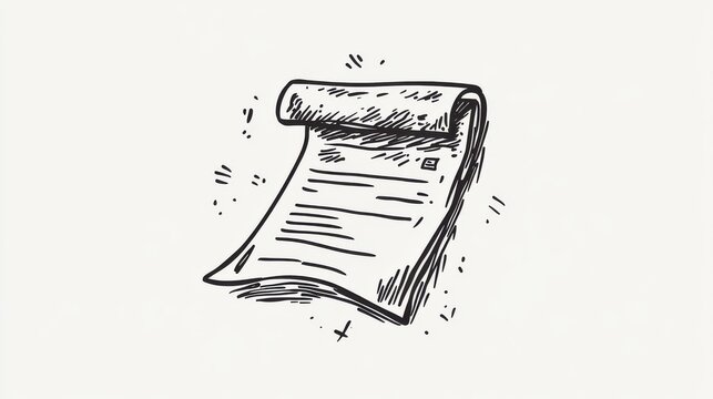 Paper receipt hand drawn outline doodle icon. Business, shop payment and receipt, store price check concept. Vector sketch illustration for print, web, mobile and infographics on white background. il