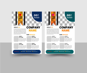 Creative A4 Business Flyer Pack - Geometric Vector Templates for Annual Reports, Company Ads, and promotional Covers.