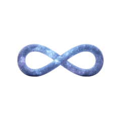 Naklejka premium Glowing infinity symbol with cosmic texture, representing endless possibilities and universe vastness. symbol ethereal glow evokes sense of wonder and timelessness