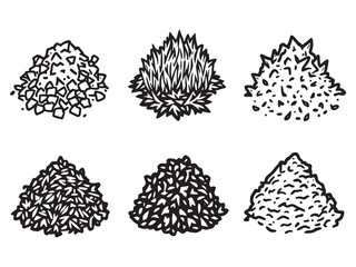 Organic Mulch line art icon symbol for eco friendly landscaping