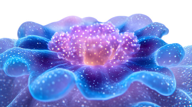 Abstract glowing flower vibrant cosmic bloom digital art fantasy background iridescent peta