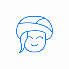 happy woman wearing turban icon sign vector