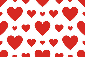 Red hearts pattern background for valentine's day