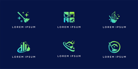 Set of Cleaning service logo