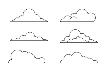 Cloud shapes vector illustration sky element set