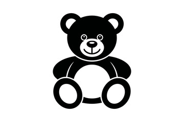 Obraz premium Cute teddy bear clip art vector black and white